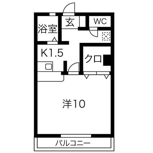 オーエムビル(1K/2階)の間取り写真