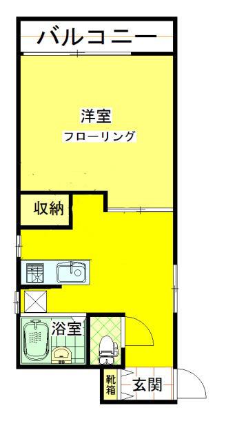カターラK(1DK/1階)の間取り写真