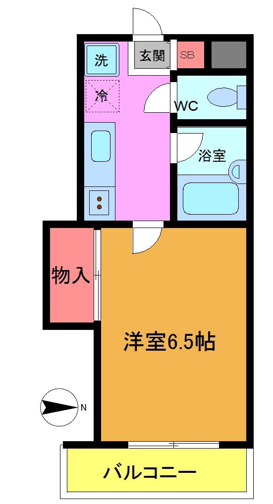 第5サンフラワーマンション(1K/1階)の間取り写真