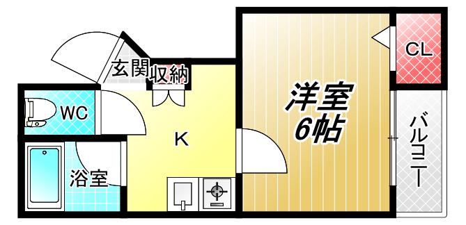 TMハイツ(1K/1階)の間取り写真