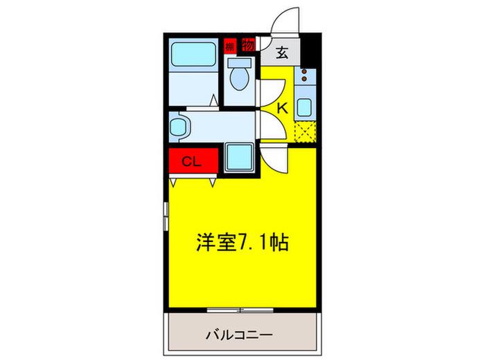 H-MAISON加美正覚寺II(1K/2階)の間取り写真