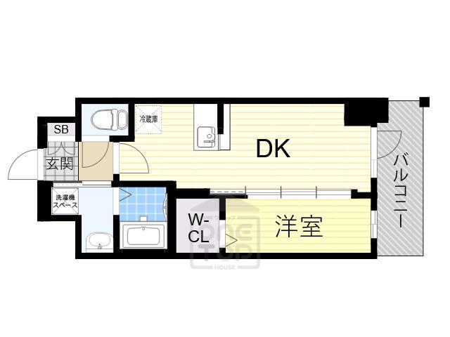 エステムコート新大阪17ベイス(1DK/15階)の間取り写真