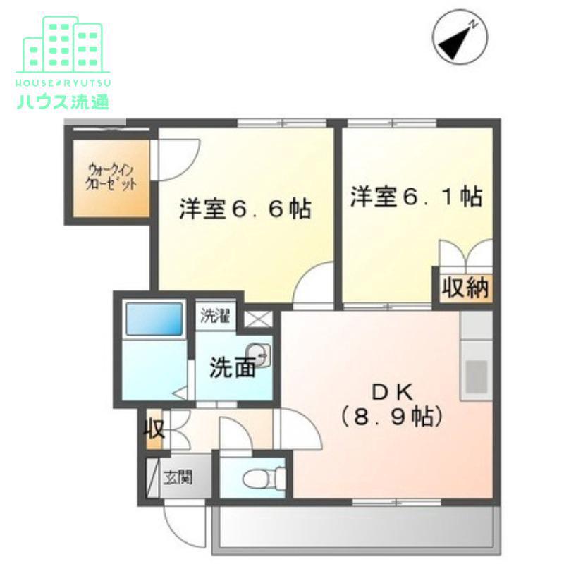 ロココレディーAINO(2DK/1階)の間取り写真