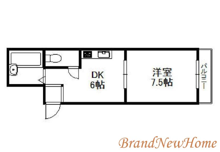 ロイヤルコート8番館(1DK/4階)の間取り写真
