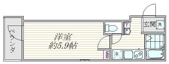 エスタシア三ノ輪(1K/2階)の間取り写真