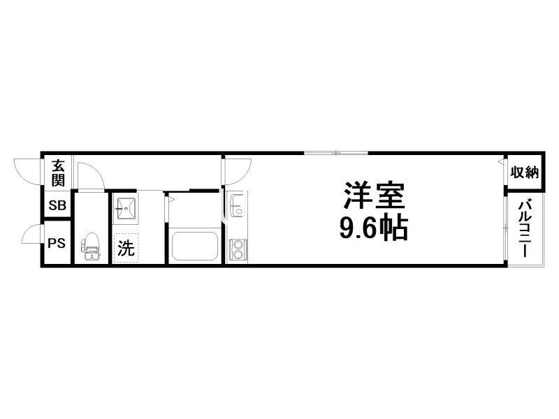 ラパン四条大宮(ワンルーム/2階)の間取り写真