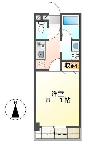 エアステージワン(1K/1階)の間取り写真