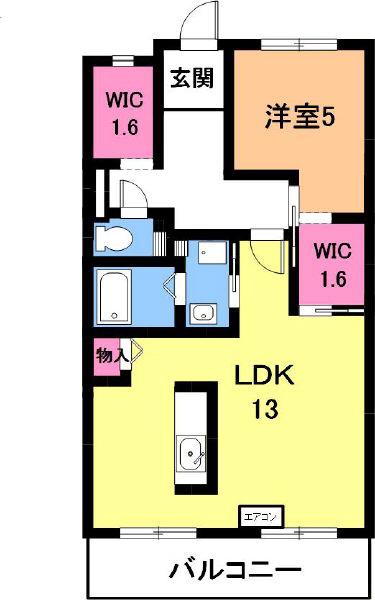 小林ビル(1LDK/3階)の間取り写真