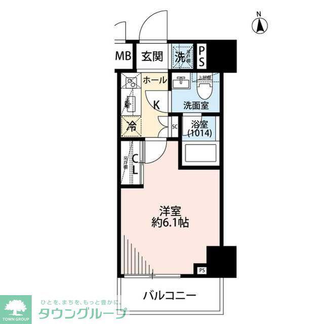 プレール・ドゥーク品川旗の台(1K/9階)の間取り写真