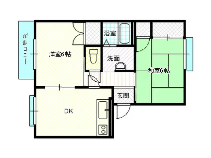 グリーンハイツI・II(2DK/1階)の間取り写真