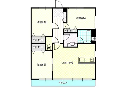 パルフォース(3LDK/2階)の間取り写真