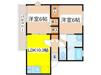 グランシャリオ(2LDK/2階)の間取り写真