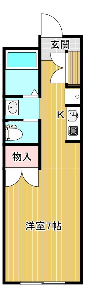 セバナル1(1K/2階)の間取り写真
