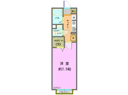 DREAMLIGTHS(1K/2階)の間取り写真