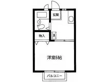 カサティント(1K/1階)の間取り写真
