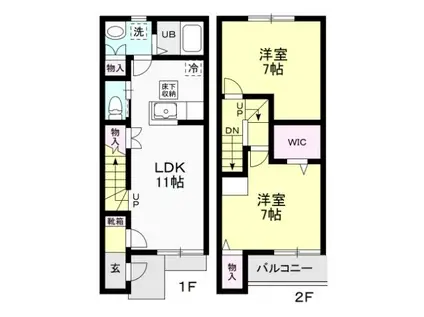 AKB R&A(2LDK/1階)の間取り写真