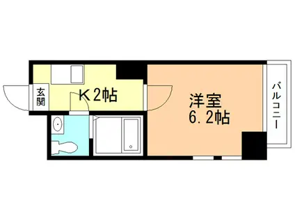 パレスRX大和町(1K/8階)の間取り写真
