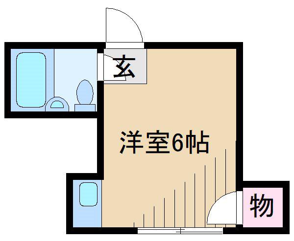 サンハイツ(ワンルーム/2階)の間取り写真