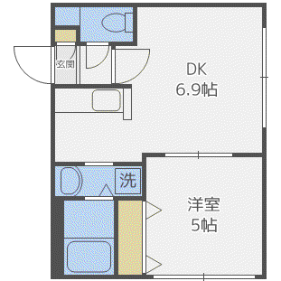 GENTILEN18(1LDK/4階)の間取り写真
