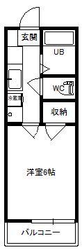 代栄マンション(1K/1階)の間取り写真