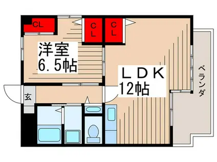 TOMIKURA I(1LDK/2階)の間取り写真