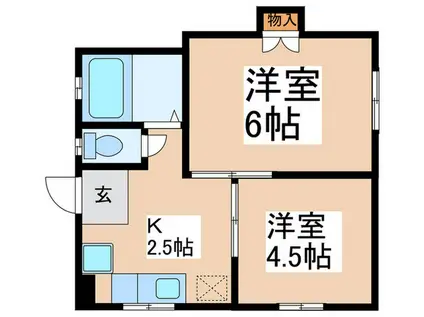 ハイツ田中(2K/1階)の間取り写真