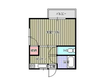 センチュリー山川(1K/2階)の間取り写真