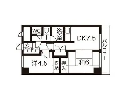 ロイヤルヒルズ柳生II(2DK/2階)の間取り写真