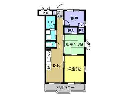 クオリティハイツB(2SDK/3階)の間取り写真