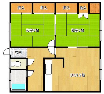 春栄マンション(2DK/2階)の間取り写真