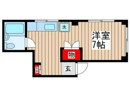 サンハイム久米川(ワンルーム/2階)の間取り写真