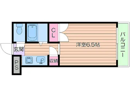 ギャレ豊津(1K/1階)の間取り写真