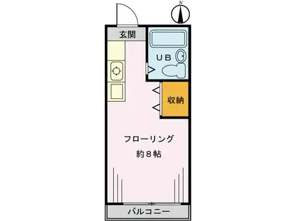 ラフォーレ高井戸Ⅱ(ワンルーム/2階)の間取り写真