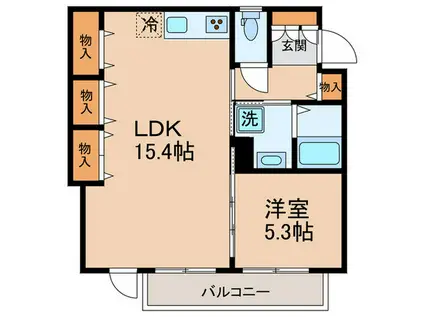 ダイキデュオ目黒(1LDK/3階)の間取り写真