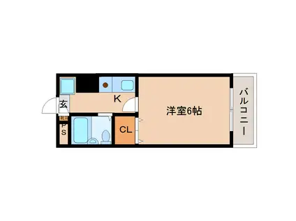マックス高畑(1K/3階)の間取り写真