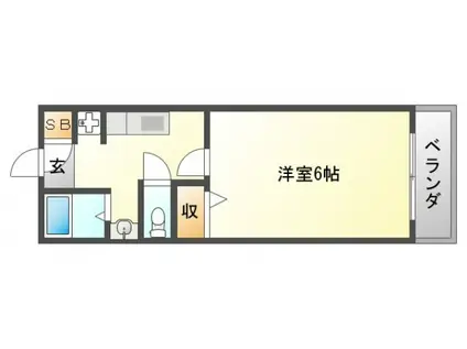エレフコートYAMATE(1DK/2階)の間取り写真