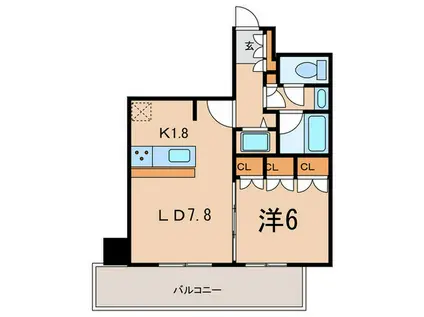 メルクマール京王笹塚レジデンス(1LDK/10階)の間取り写真