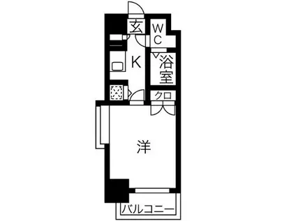 ロマネスク天神南第II(1K/8階)の間取り写真