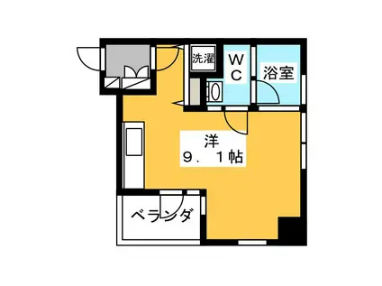 REFUGE HARURU TOWER(ワンルーム/9階)の間取り写真