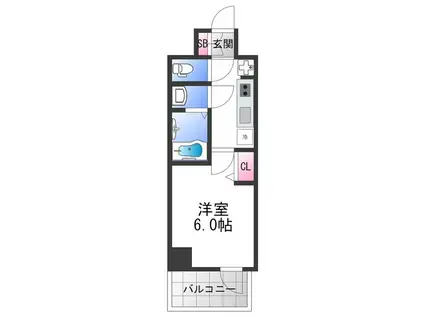 プレサンス天王寺勝山(1K/7階)の間取り写真