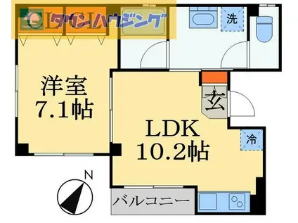 RESIDENCE JOHOKU(1LDK/2階)の間取り写真