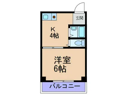 福山ハイツ(1K/3階)の間取り写真