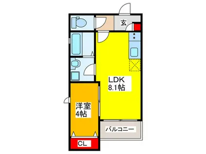 GRACIASCOURT俊徳道(1LDK/2階)の間取り写真