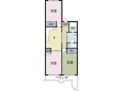 不二屋 小島ハイツB(3DK/3階)の間取り写真