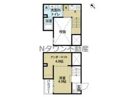 サンエイブリッジII(ワンルーム/1階)の間取り写真