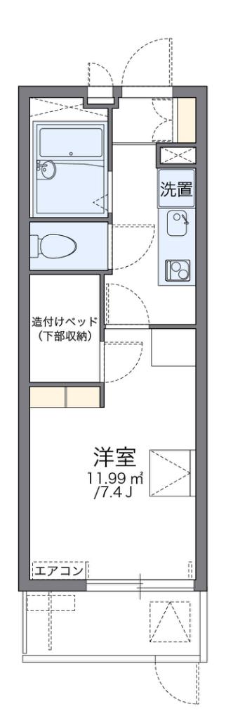 レオパレスエアポ-ト(1K/1階)の間取り写真