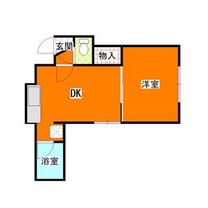 メープルN21(1DK/1階)の間取り写真