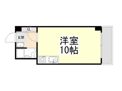 クラウンヒルズ日吉(1K/2階)の間取り写真