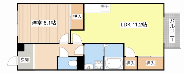 GRANDPURE(1LDK/1階)の間取り写真