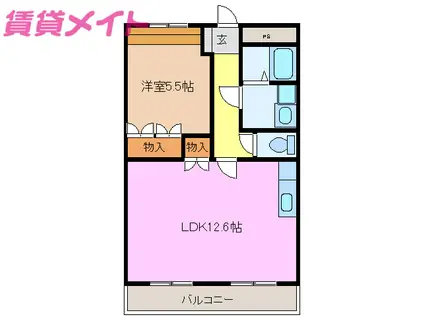 エスポワール(1LDK/1階)の間取り写真